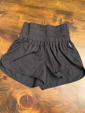 FP Movement by Free People Black High-Rise Smocked Athletic Shorts